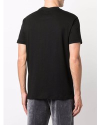 schwarzes und weißes bedrucktes T-Shirt mit einem Rundhalsausschnitt von Emporio Armani