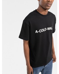 schwarzes und weißes bedrucktes T-Shirt mit einem Rundhalsausschnitt von A-Cold-Wall*