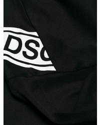 schwarzes und weißes bedrucktes T-Shirt mit einem Rundhalsausschnitt von DSQUARED2