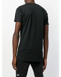 schwarzes und weißes bedrucktes T-Shirt mit einem Rundhalsausschnitt von Diesel Black Gold