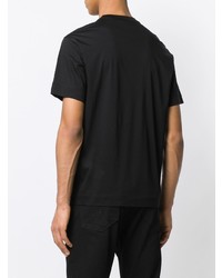 schwarzes und weißes bedrucktes T-Shirt mit einem Rundhalsausschnitt von Emporio Armani