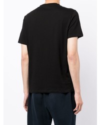 schwarzes und weißes bedrucktes T-Shirt mit einem Rundhalsausschnitt von Armani Exchange