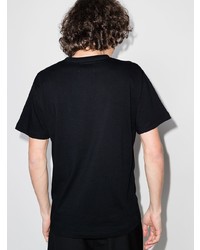 schwarzes und weißes bedrucktes T-Shirt mit einem Rundhalsausschnitt von Yohji Yamamoto