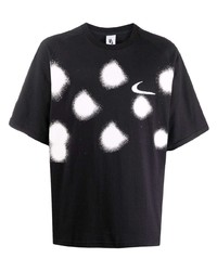 schwarzes und weißes bedrucktes T-Shirt mit einem Rundhalsausschnitt von Nike X Off-White