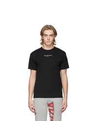 schwarzes und weißes bedrucktes T-Shirt mit einem Rundhalsausschnitt von Ottolinger