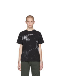 schwarzes und weißes bedrucktes T-Shirt mit einem Rundhalsausschnitt von Ottolinger