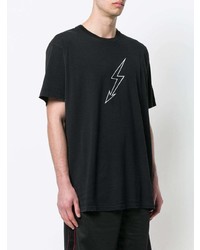 schwarzes und weißes bedrucktes T-Shirt mit einem Rundhalsausschnitt von Givenchy