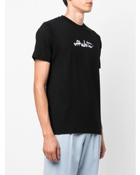 schwarzes und weißes bedrucktes T-Shirt mit einem Rundhalsausschnitt von Off-White