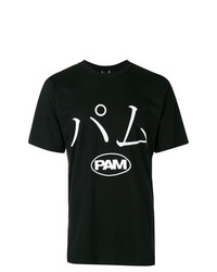 schwarzes und weißes bedrucktes T-Shirt mit einem Rundhalsausschnitt von Pam Perks And Mini