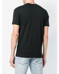 schwarzes und weißes bedrucktes T-Shirt mit einem Rundhalsausschnitt von McQ Alexander McQueen