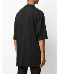 schwarzes und weißes bedrucktes T-Shirt mit einem Rundhalsausschnitt von Rick Owens DRKSHDW