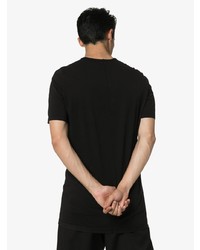 schwarzes und weißes bedrucktes T-Shirt mit einem Rundhalsausschnitt von Rick Owens DRKSHDW