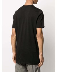 schwarzes und weißes bedrucktes T-Shirt mit einem Rundhalsausschnitt von Rick Owens DRKSHDW