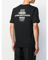 schwarzes und weißes bedrucktes T-Shirt mit einem Rundhalsausschnitt von Damir Doma