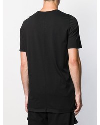 schwarzes und weißes bedrucktes T-Shirt mit einem Rundhalsausschnitt von Rick Owens DRKSHDW