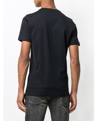 schwarzes und weißes bedrucktes T-Shirt mit einem Rundhalsausschnitt von Diesel Black Gold