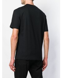 schwarzes und weißes bedrucktes T-Shirt mit einem Rundhalsausschnitt von McQ Alexander McQueen