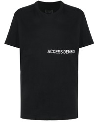 schwarzes und weißes bedrucktes T-Shirt mit einem Rundhalsausschnitt von RtA