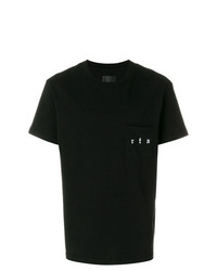 schwarzes und weißes bedrucktes T-Shirt mit einem Rundhalsausschnitt von RtA