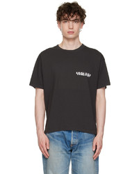 schwarzes und weißes bedrucktes T-Shirt mit einem Rundhalsausschnitt von Seekings