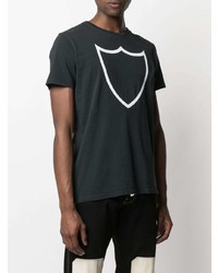schwarzes und weißes bedrucktes T-Shirt mit einem Rundhalsausschnitt von Htc Los Angeles