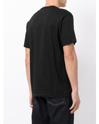 schwarzes und weißes bedrucktes T-Shirt mit einem Rundhalsausschnitt von Armani Exchange