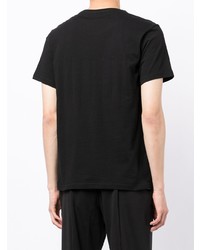 schwarzes und weißes bedrucktes T-Shirt mit einem Rundhalsausschnitt von Emporio Armani