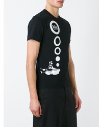 schwarzes und weißes bedrucktes T-Shirt mit einem Rundhalsausschnitt von The Beatles X Comme Des Garçons