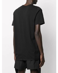 schwarzes und weißes bedrucktes T-Shirt mit einem Rundhalsausschnitt von Rick Owens DRKSHDW