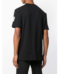 schwarzes und weißes bedrucktes T-Shirt mit einem Rundhalsausschnitt von McQ Alexander McQueen