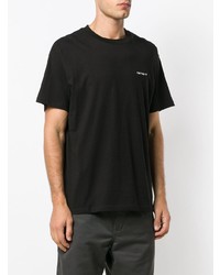 schwarzes und weißes bedrucktes T-Shirt mit einem Rundhalsausschnitt von Carhartt