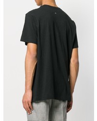 schwarzes und weißes bedrucktes T-Shirt mit einem Rundhalsausschnitt von rag & bone