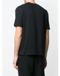 schwarzes und weißes bedrucktes T-Shirt mit einem Rundhalsausschnitt von McQ Alexander McQueen