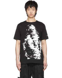 schwarzes und weißes bedrucktes T-Shirt mit einem Rundhalsausschnitt von TAKAHIROMIYASHITA TheSoloist.