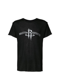 schwarzes und weißes bedrucktes T-Shirt mit einem Rundhalsausschnitt von The Elder Statesman X Nba