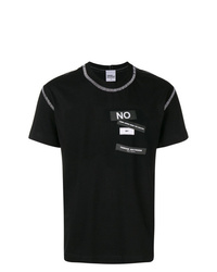 schwarzes und weißes bedrucktes T-Shirt mit einem Rundhalsausschnitt von Tigran Avetysian