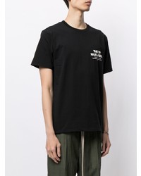 schwarzes und weißes bedrucktes T-Shirt mit einem Rundhalsausschnitt von A Bathing Ape