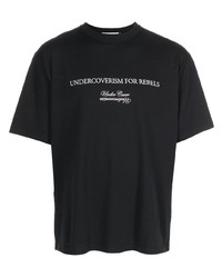 schwarzes und weißes bedrucktes T-Shirt mit einem Rundhalsausschnitt von UNDERCOVE