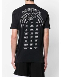 schwarzes und weißes bedrucktes T-Shirt mit einem Rundhalsausschnitt von Givenchy