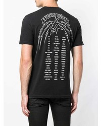 schwarzes und weißes bedrucktes T-Shirt mit einem Rundhalsausschnitt von Givenchy