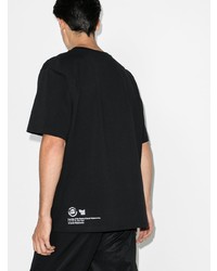 schwarzes und weißes bedrucktes T-Shirt mit einem Rundhalsausschnitt von JW Anderson