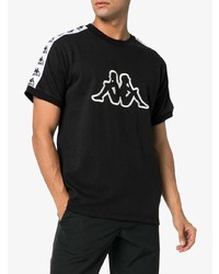 schwarzes und weißes bedrucktes T-Shirt mit einem Rundhalsausschnitt von Charm's