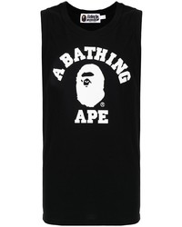 schwarzes und weißes bedrucktes Trägershirt von A Bathing Ape