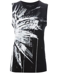 schwarzes und weißes bedrucktes Trägershirt von Barbara Bui
