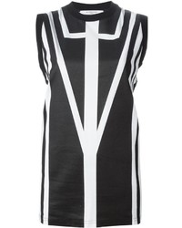 schwarzes und weißes bedrucktes Trägershirt von Givenchy