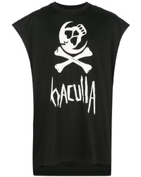 schwarzes und weißes bedrucktes Trägershirt von Haculla
