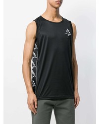 schwarzes und weißes bedrucktes Trägershirt von Marcelo Burlon County of Milan