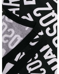 schwarzes und weißes bedrucktes Trägershirt von DSQUARED2