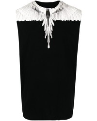 schwarzes und weißes bedrucktes Trägershirt von Marcelo Burlon County of Milan