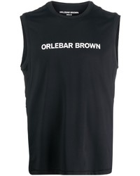 schwarzes und weißes bedrucktes Trägershirt von Orlebar Brown